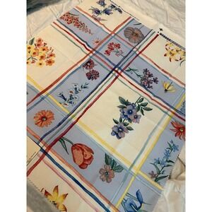 Waverly "Garden Trellis" Fabric Swatch 25"x25" cotton sample yellows blues green